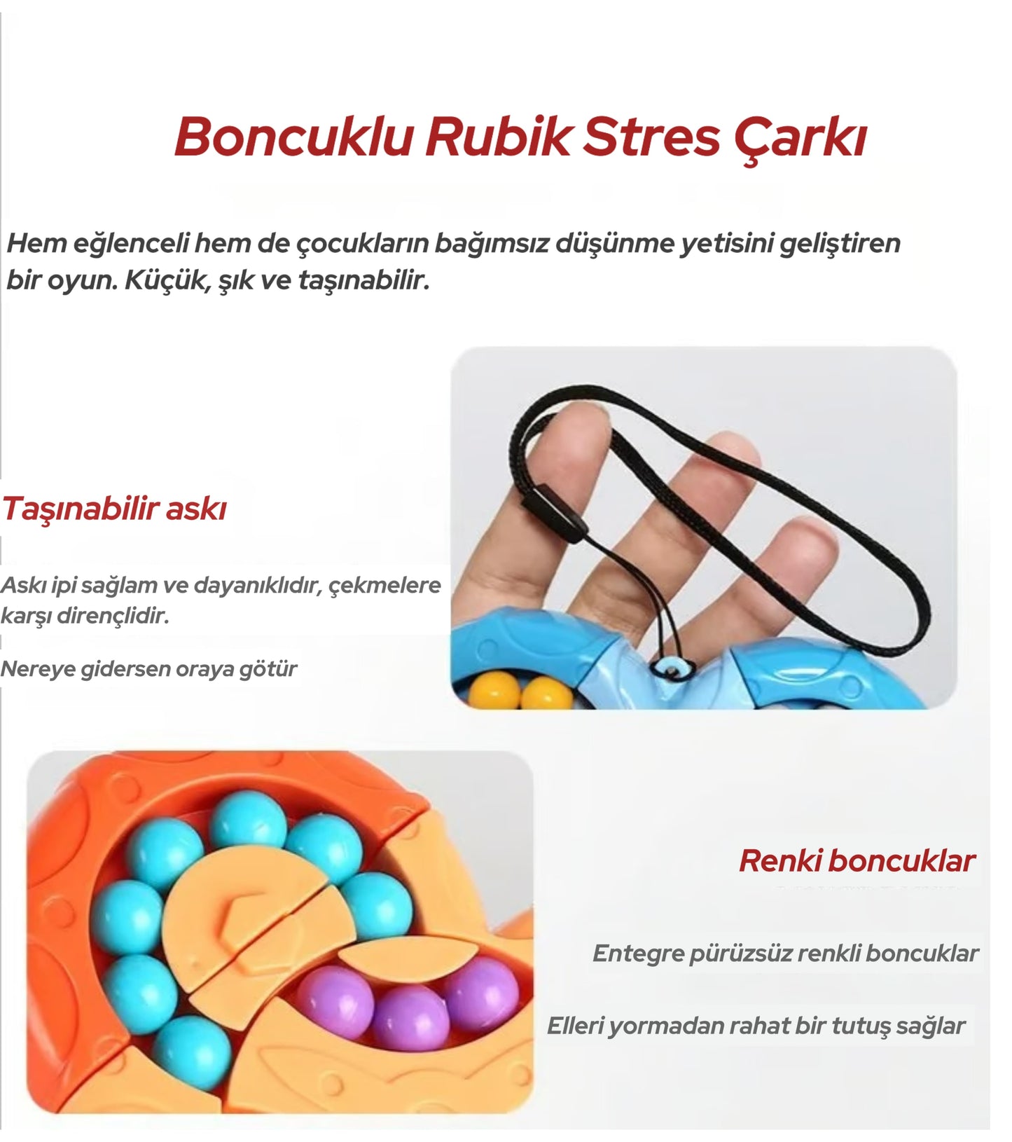 Treangle™ Boncuklu Rubik Stres Çarkı